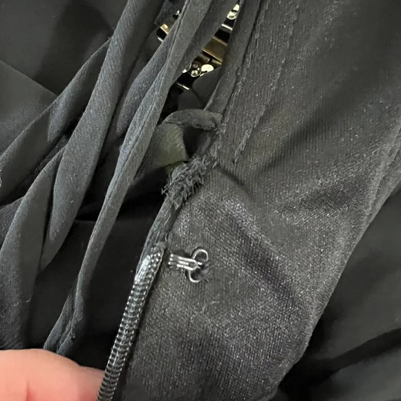 Aqua Strapless Beaded Sequins Dress Size 8 Short Lace Up Backside Black and Gold - Picture 12 of 12